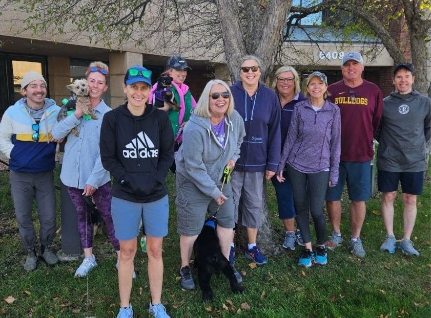 The whole group, ready to go